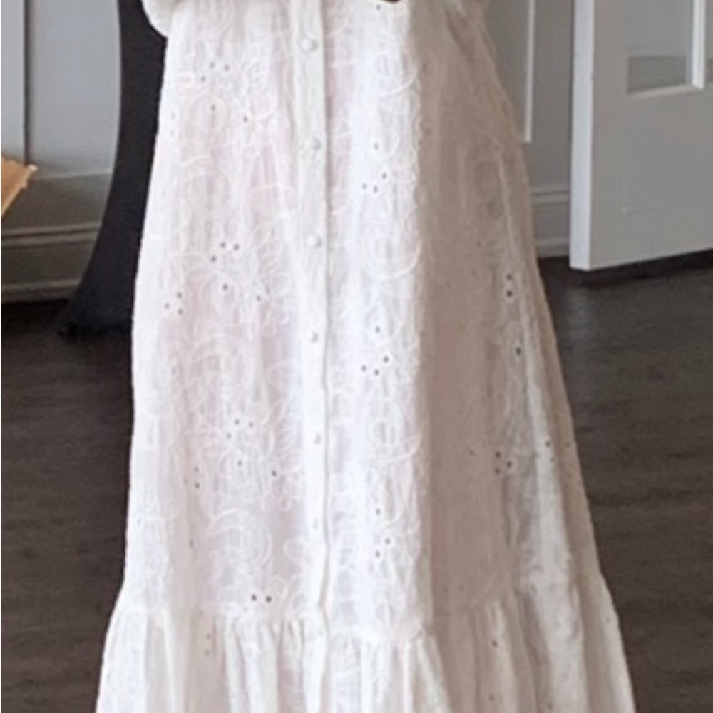 Zara white lace embroidered boho dress XS - Picture 6 of 8
